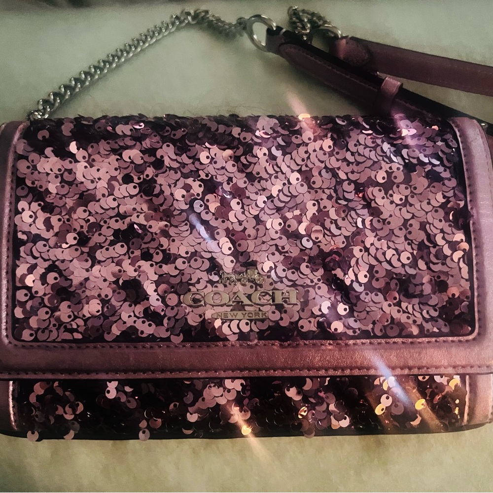 Coach Glittering Pink Sequin Clutch